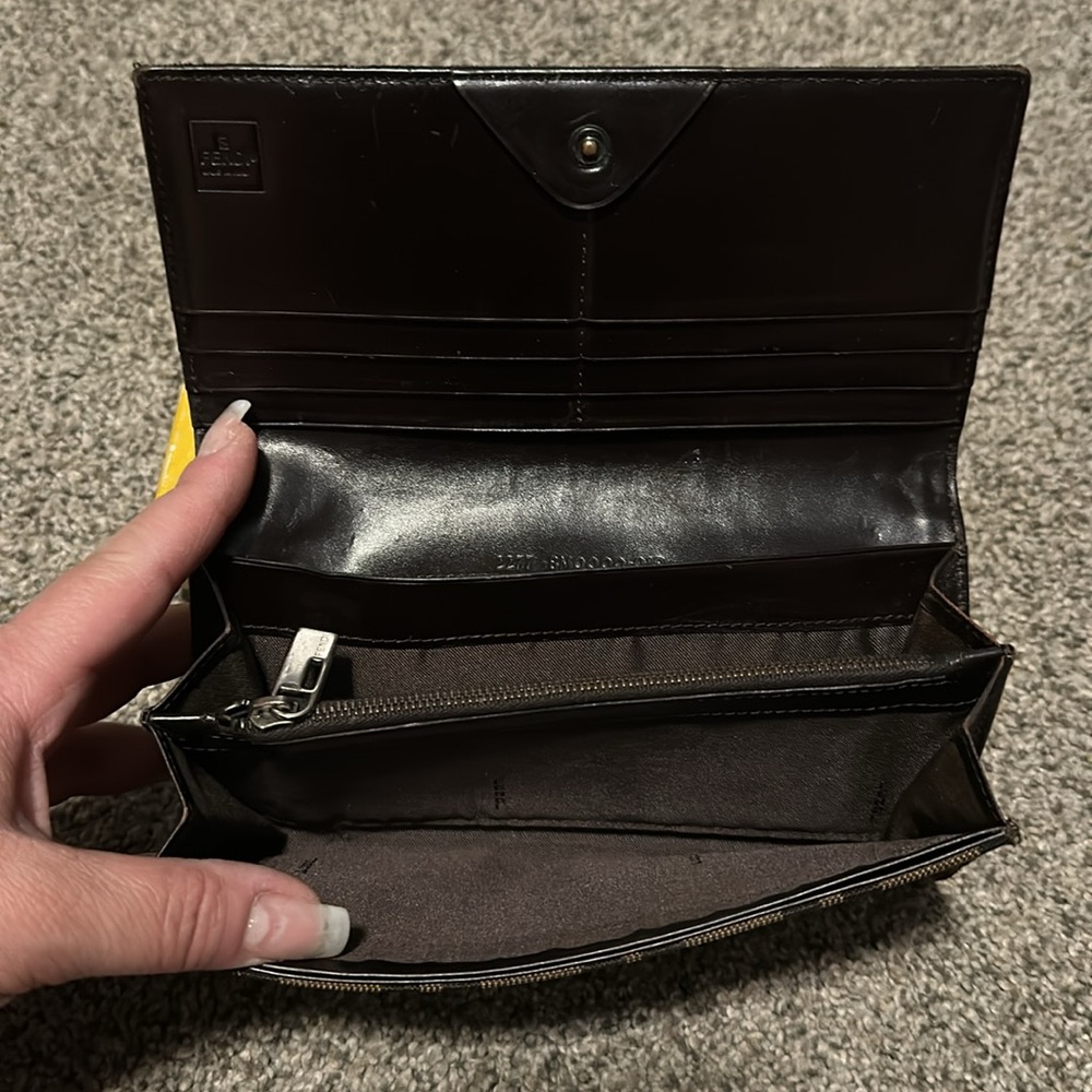 Authentic Fendi Zucca FF Coated Canvas Continental Wallet Tobacco Moro - Picture 6 of 14